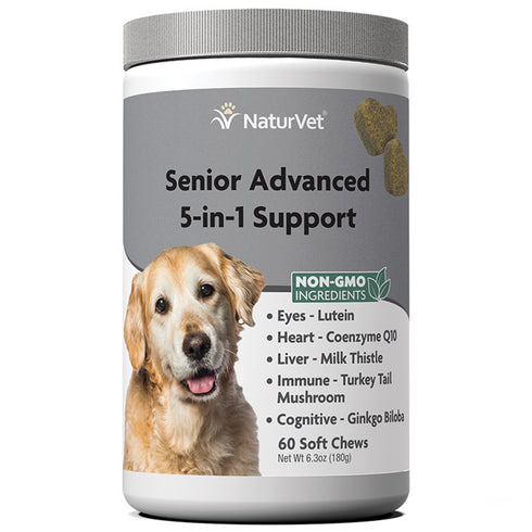 Naturvet Senior Advanced 5-in-1 Support 60 Soft Chews - Poudre Pet and Feed Supply